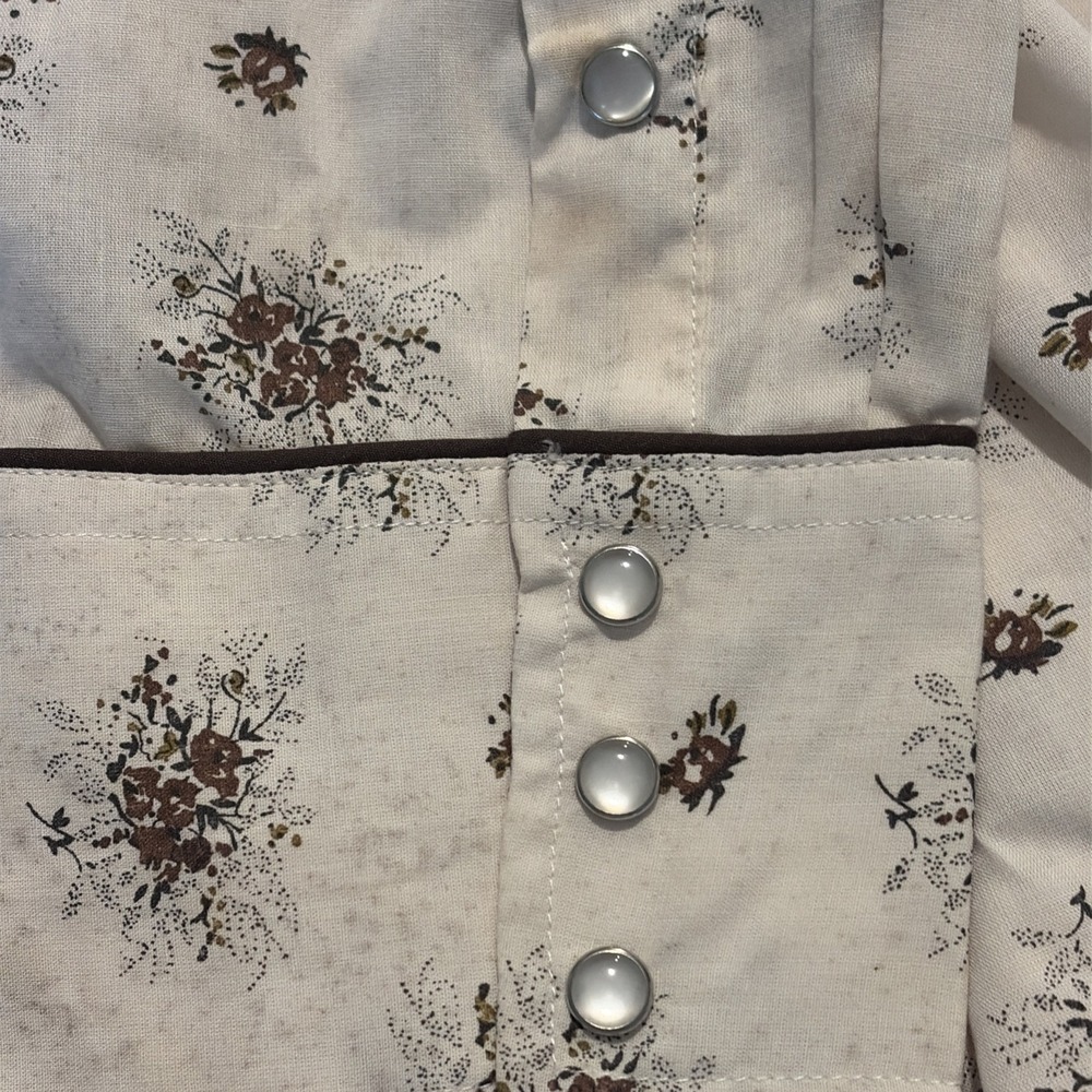 Roper Border Western Shirt Men's Beige Brown Botanical Design Cotton NWT 3XL - Picture 10 of 13